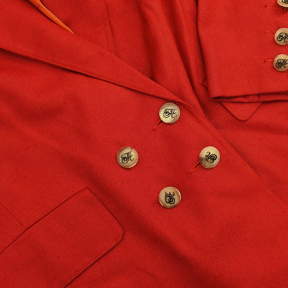 Hermes Setup Suit Jacket Skirt Red #36