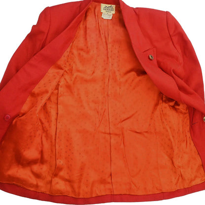 Hermes Setup Suit Jacket Skirt Red #36