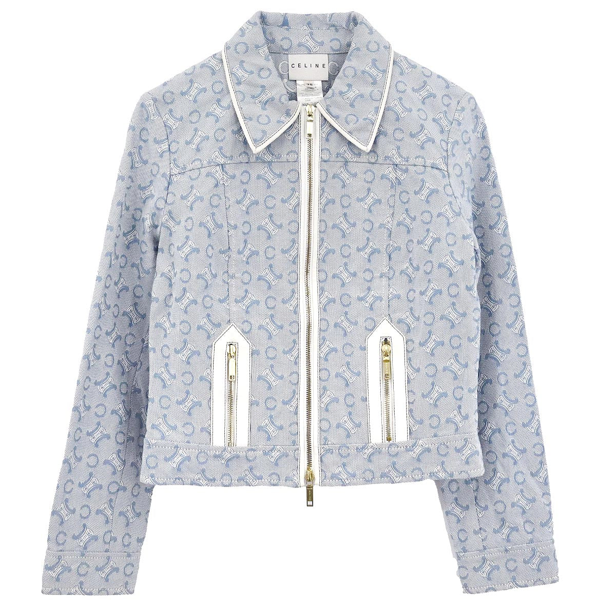Celine Zip Up Jacket Macadam Light Blue #38