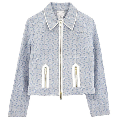 Celine Zip Up Jacket Macadam Light Blue #38