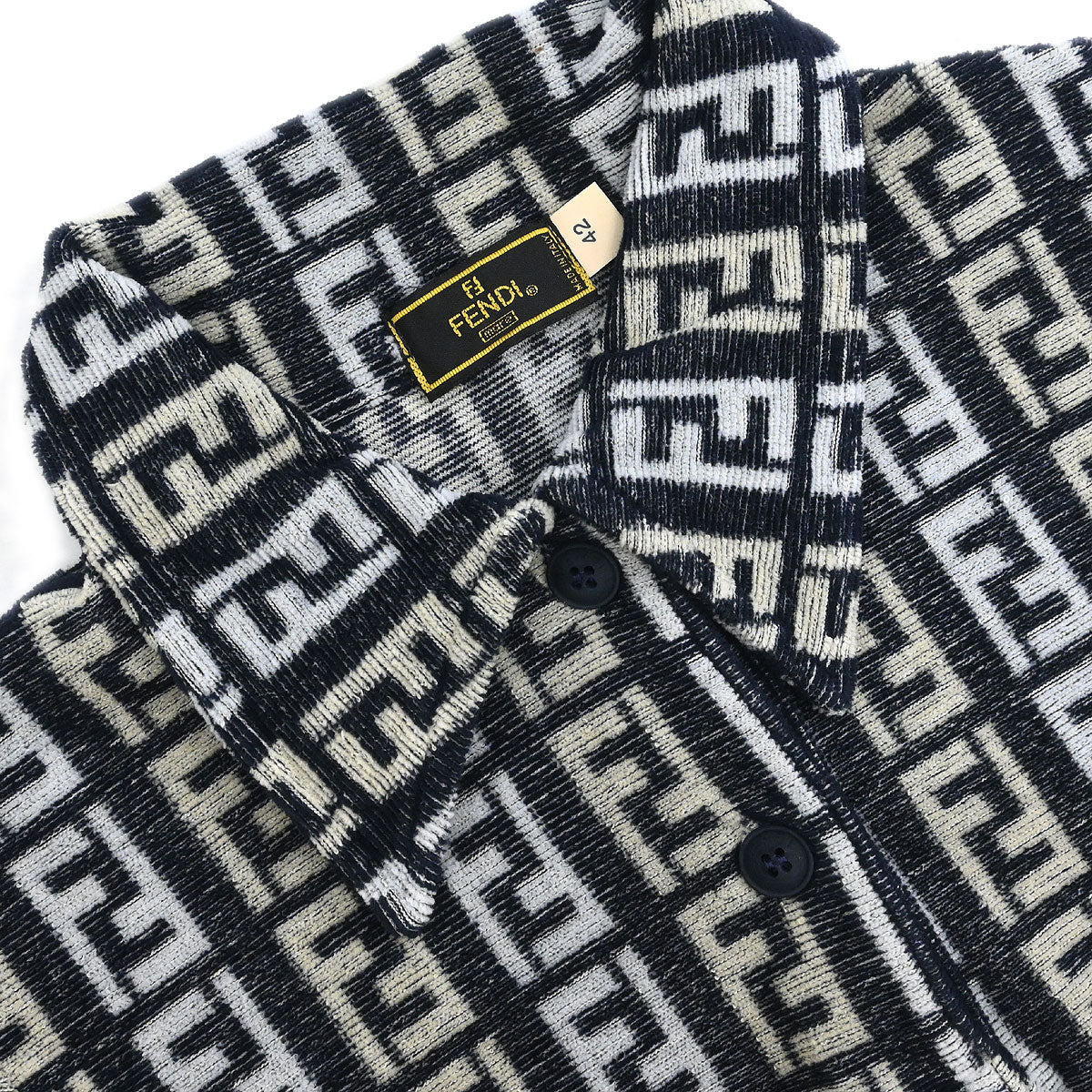 Fendi Top Polo Shirt Zucca Navy #42