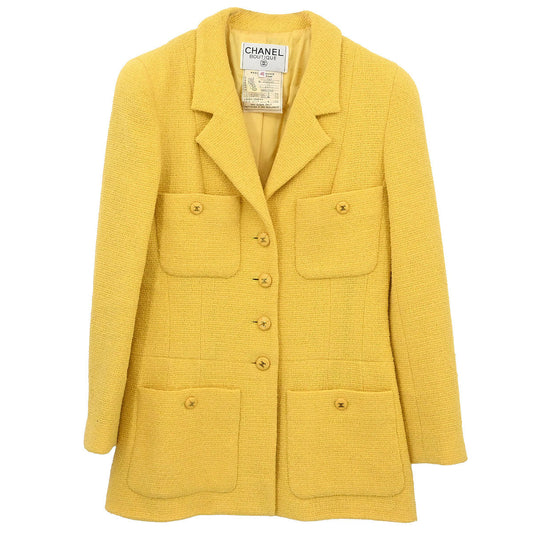 Chanel 1995 Single Breasted Jacket Yellow #40
