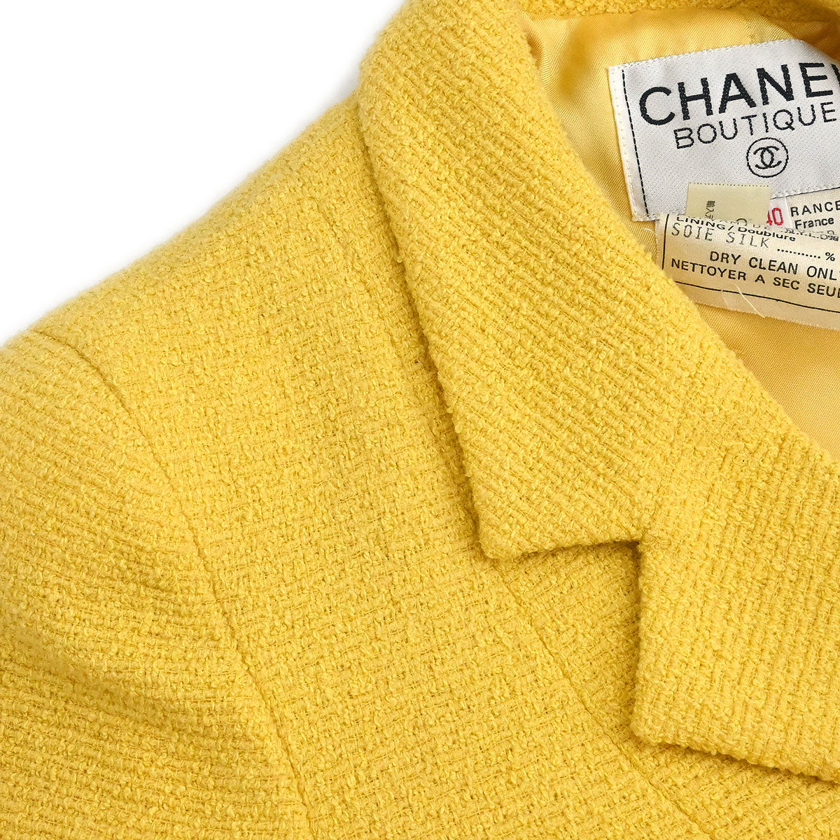 Chanel 1995 Single Breasted Jacket Yellow #40