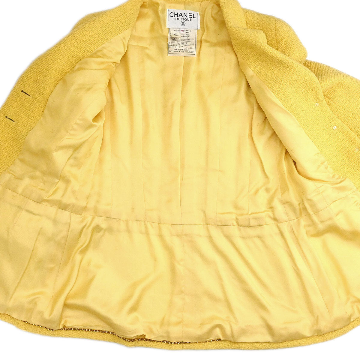 Chanel 1995 Single Breasted Jacket Yellow #40
