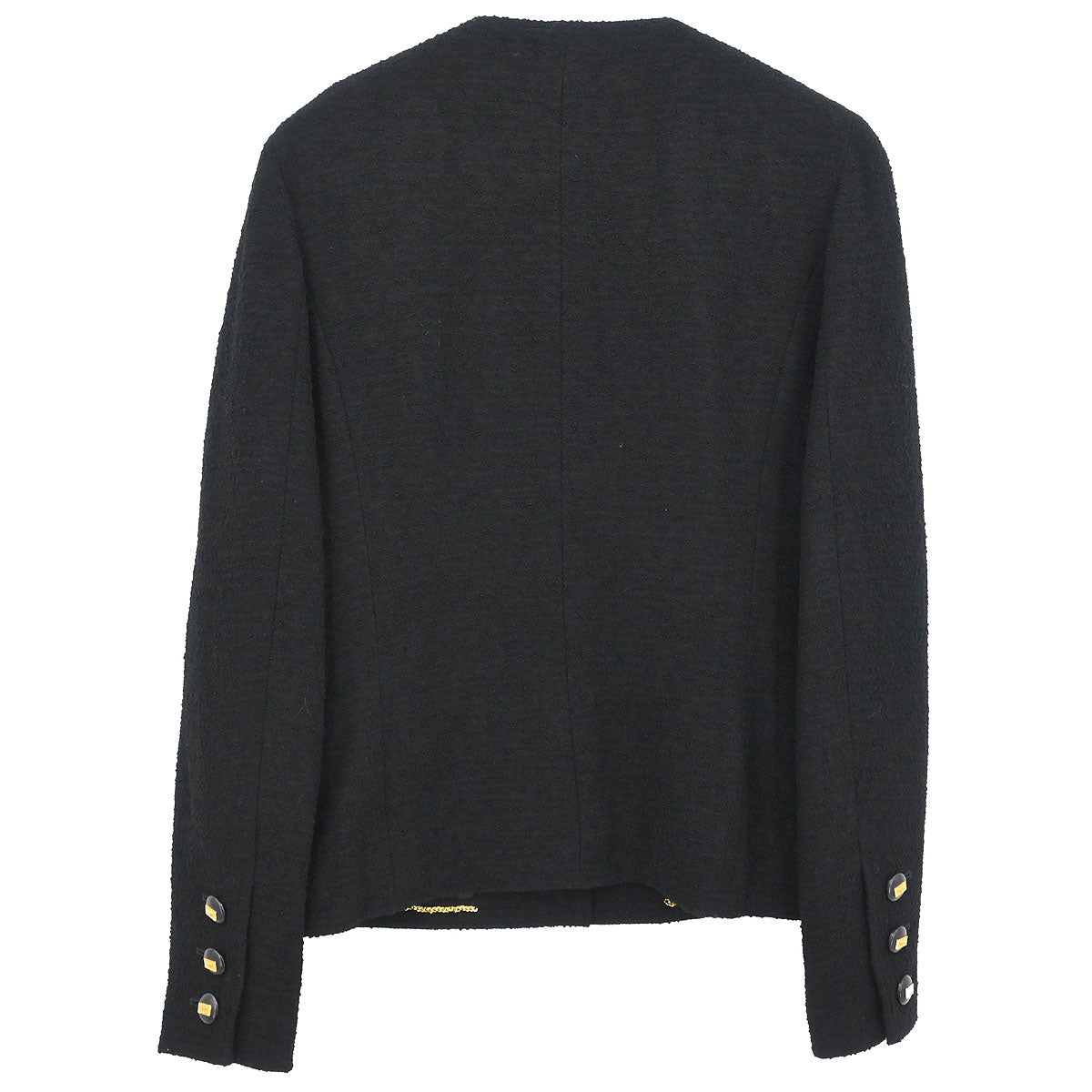 Chanel 1992 Single Breasted Collarless Jacket Black #36