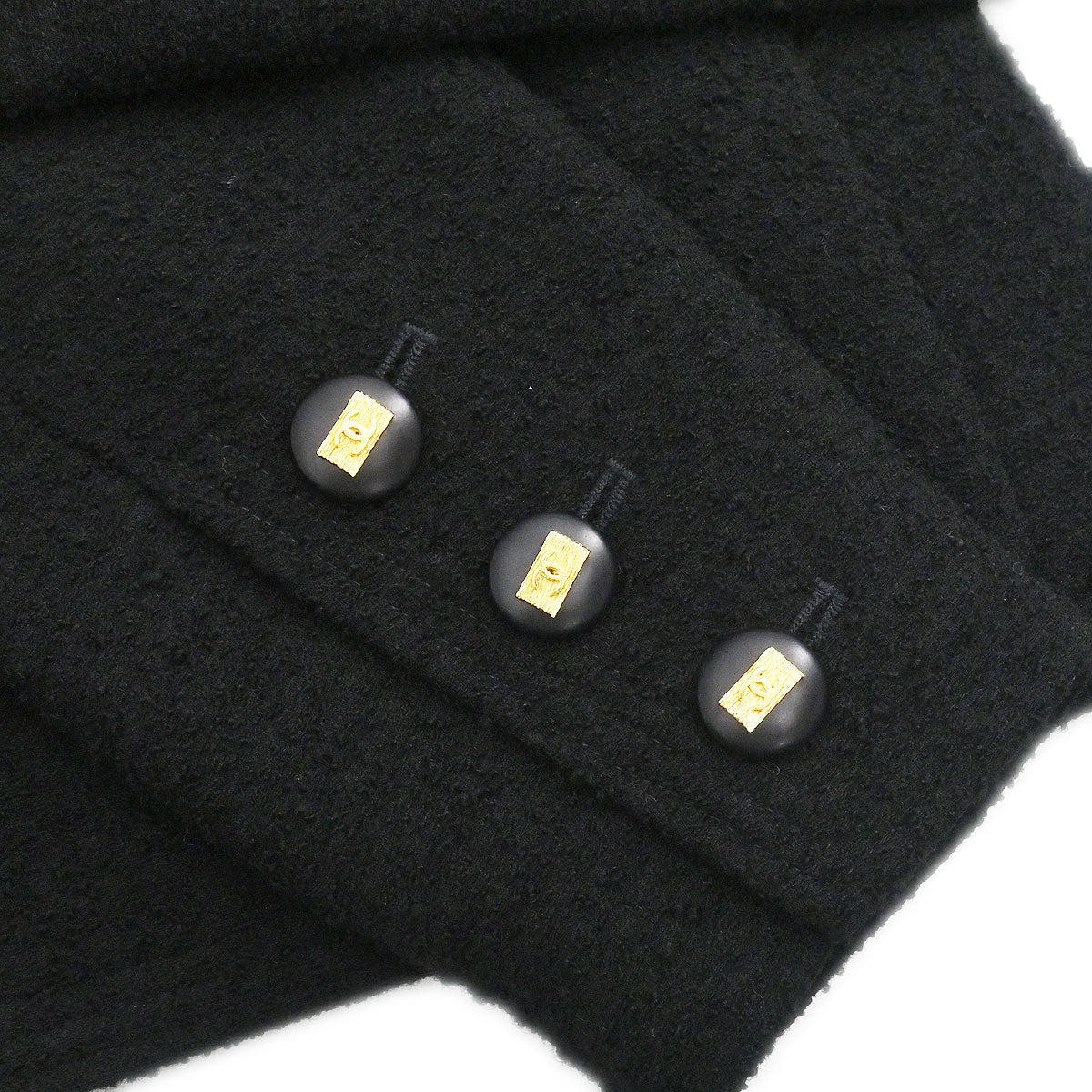 Chanel 1992 Single Breasted Collarless Jacket Black #36