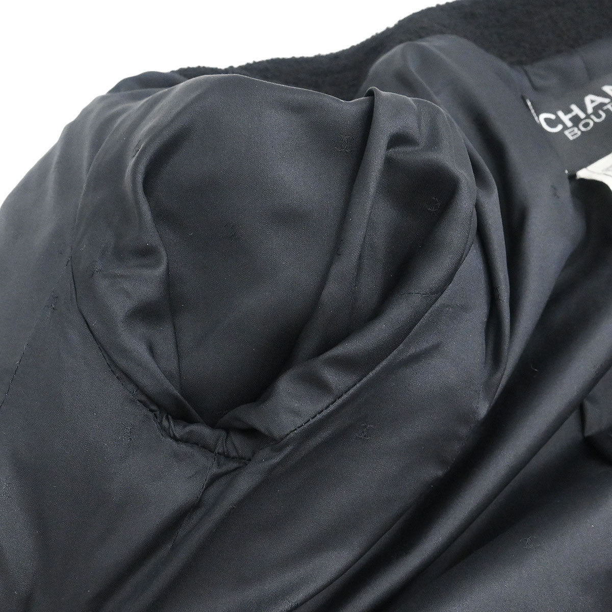 Chanel 1992 Single Breasted Collarless Jacket Black #36