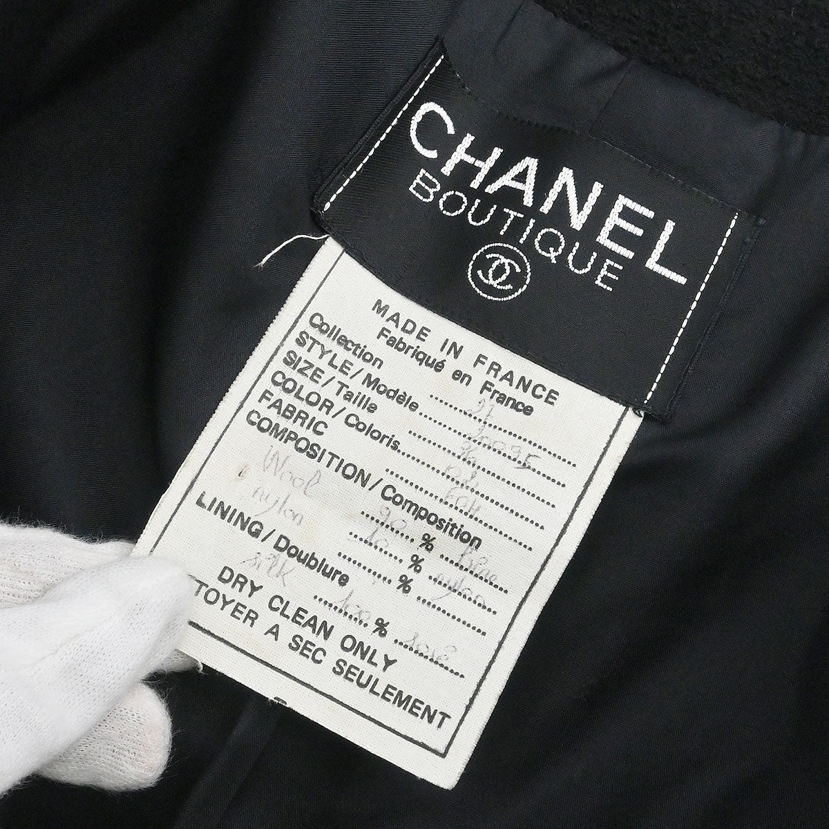 Chanel 1992 Single Breasted Collarless Jacket Black #36