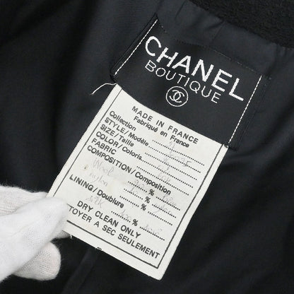 Chanel 1992 Single Breasted Collarless Jacket Black #36