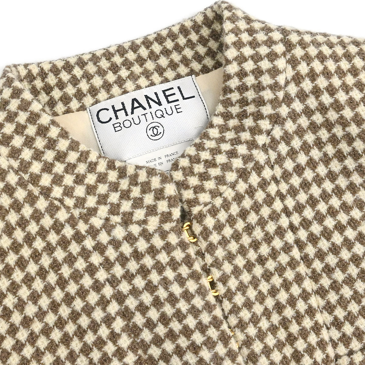 Chanel 1996 Setup Suit Jacket Skirt Brown #38