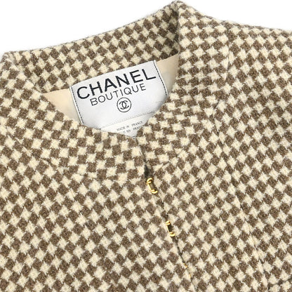 Chanel 1996 Setup Suit Jacket Skirt Brown #38