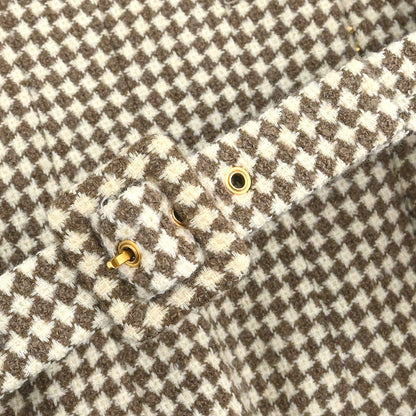 Chanel 1996 Setup Suit Jacket Skirt Brown #38