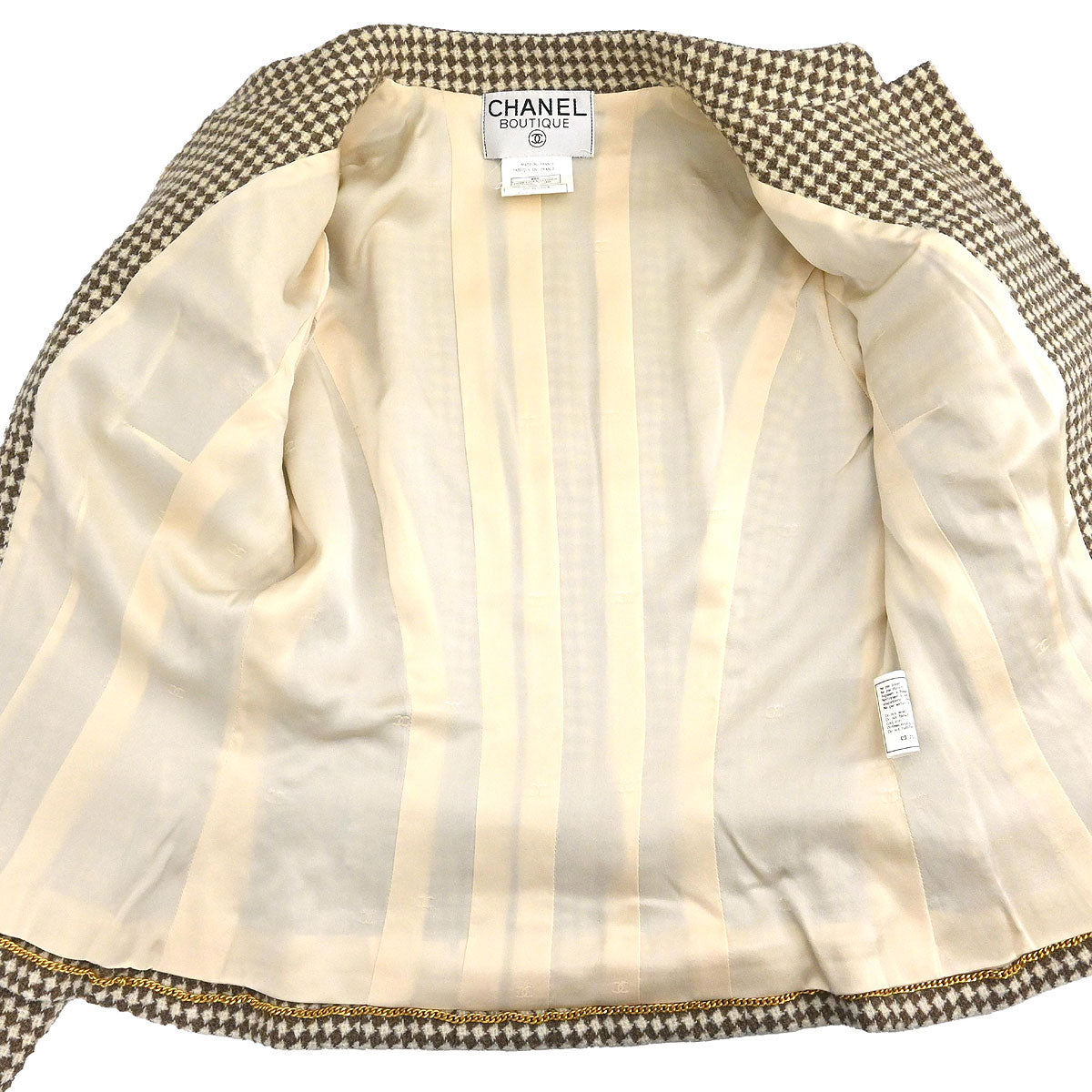 Chanel 1996 Setup Suit Jacket Skirt Brown #38