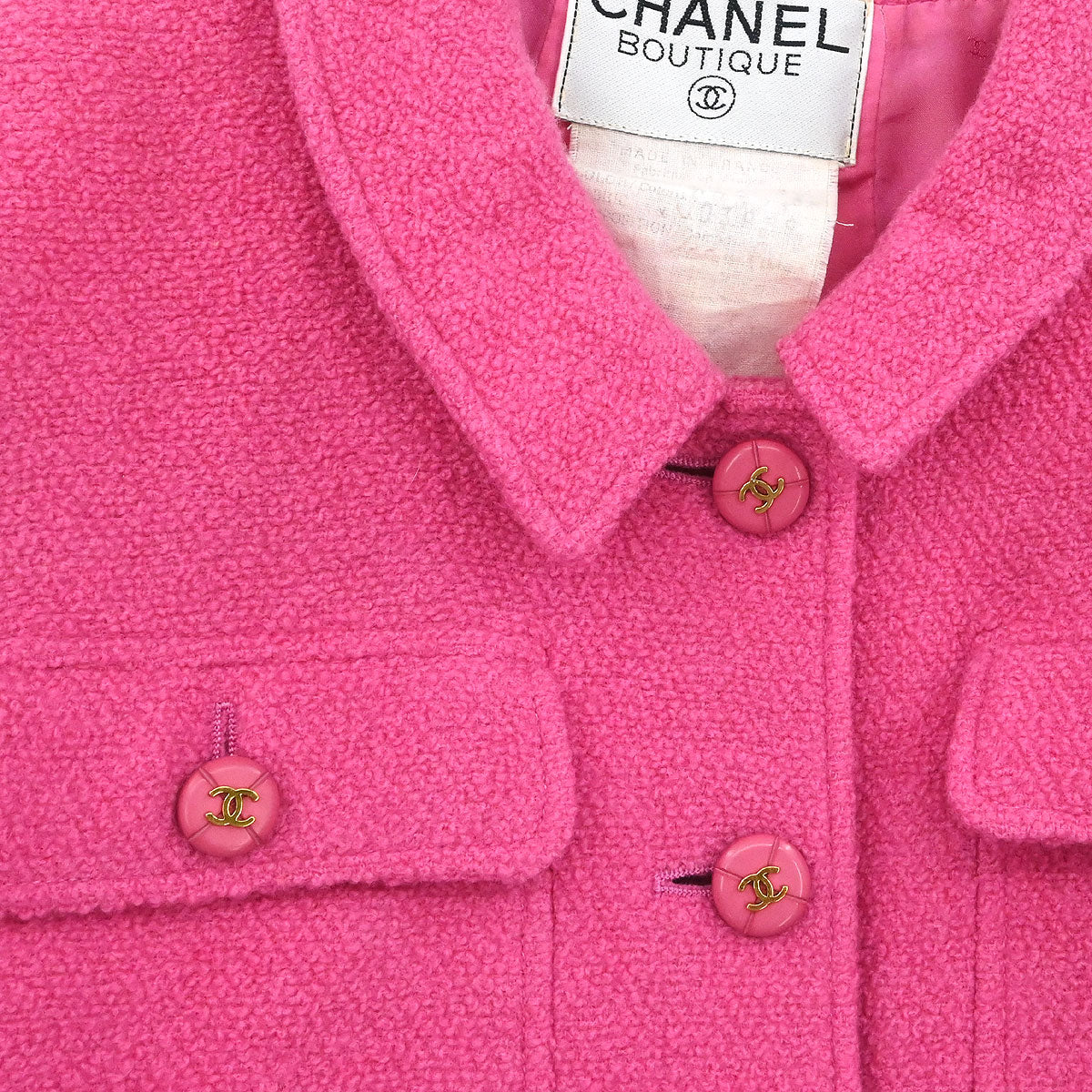 Chanel 1995 Setup Suit Jacket Skirt Pink #38