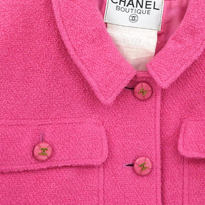 Chanel 1995 Setup Suit Jacket Skirt Pink #38