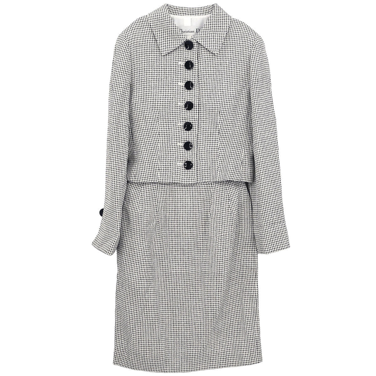 Christian Dior Setup Suit Jacket Skirt White #34–36