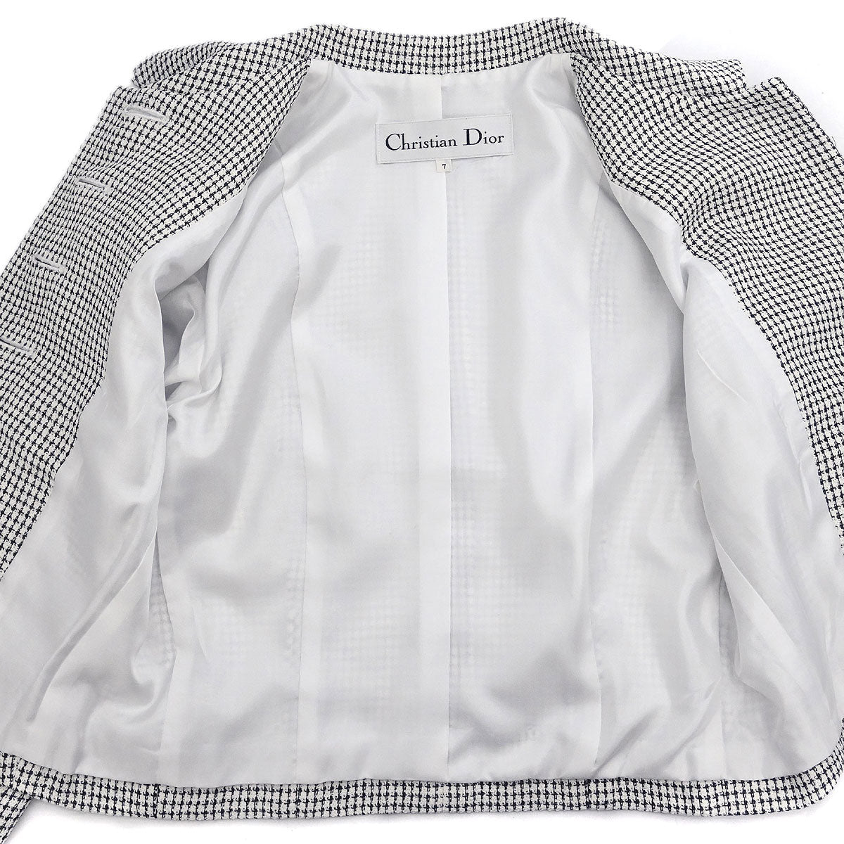 Christian Dior Setup Suit Jacket Skirt White #34–36