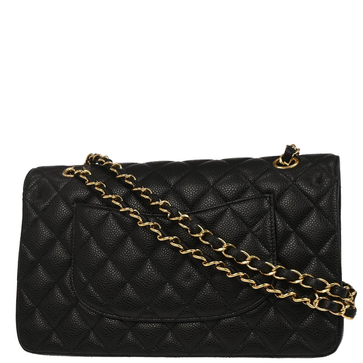 Chanel Black Caviar Skin Medium Classic Double Flap Shoulder Bag