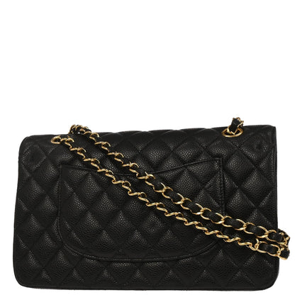 Chanel Black Caviar Skin Medium Classic Double Flap Shoulder Bag