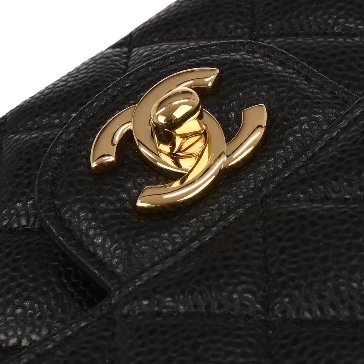 Chanel Black Caviar Skin Medium Classic Double Flap Shoulder Bag