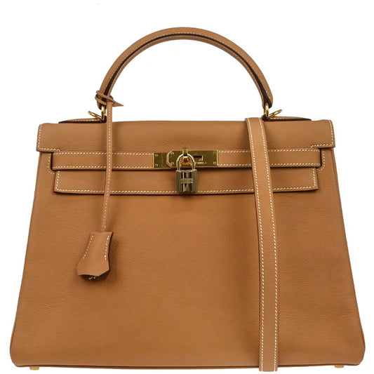 Hermes Natural Epsom Kelly 32 Retourne 2way Shoulder Handbag