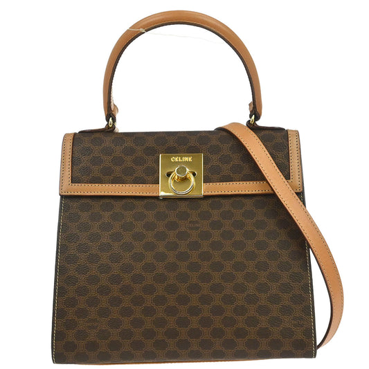 Celine Brown Macadam Shoulder Handbag