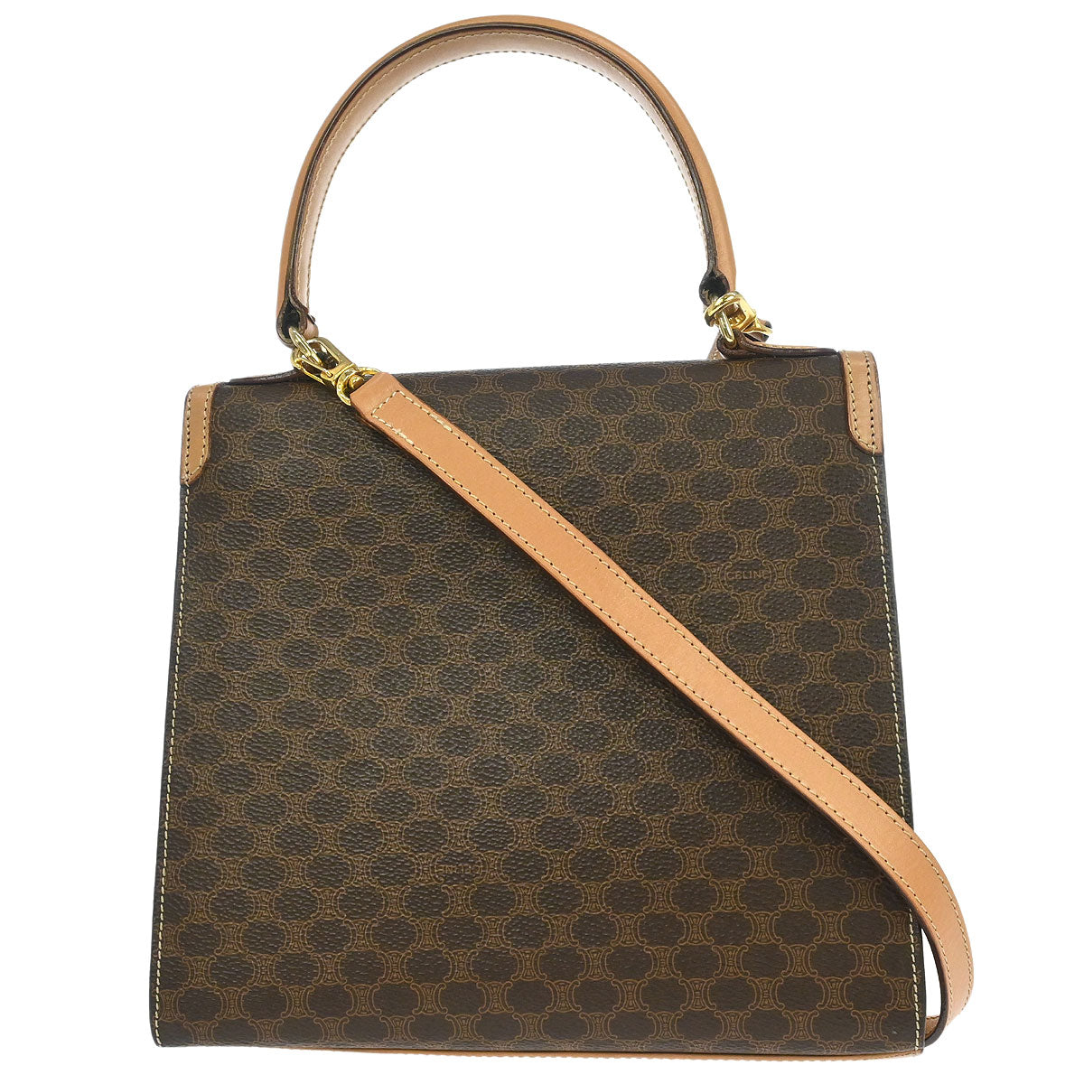 Celine Brown Macadam Shoulder Handbag