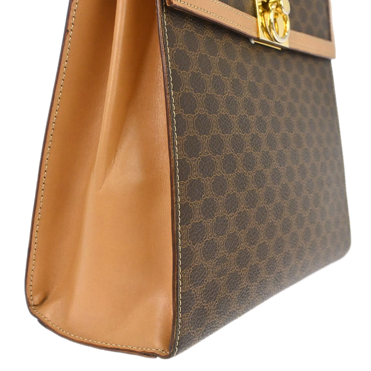 Celine Brown Macadam Shoulder Handbag