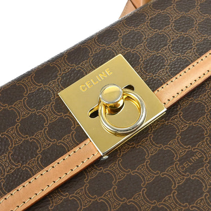 Celine Brown Macadam Shoulder Handbag