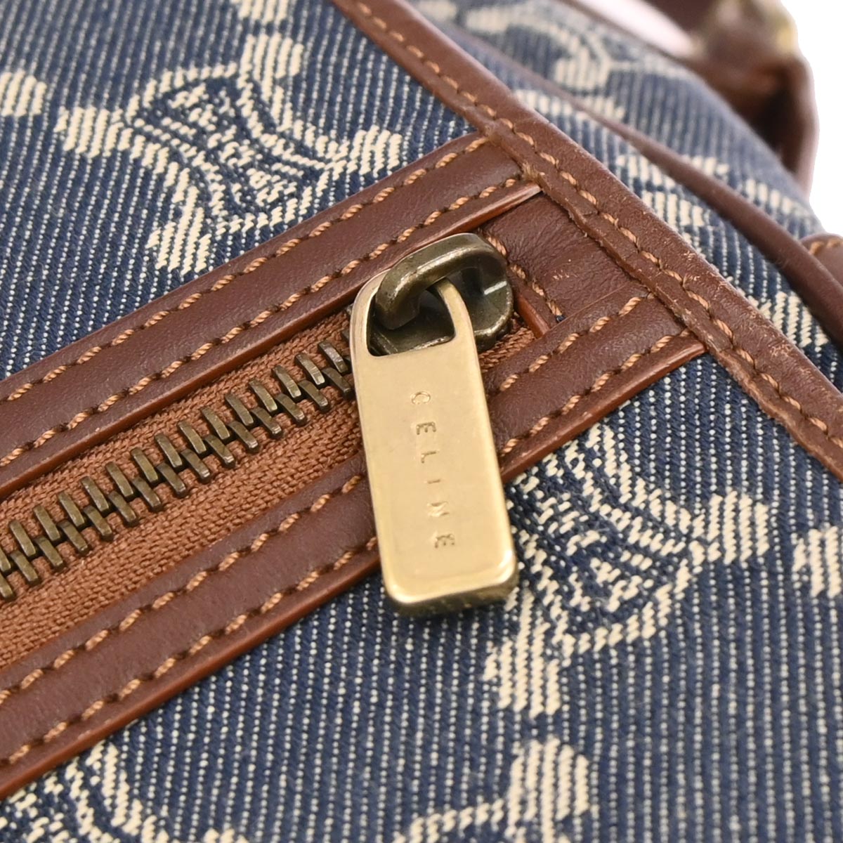 Celine * Blue Denim Macadam Shoulder Bag