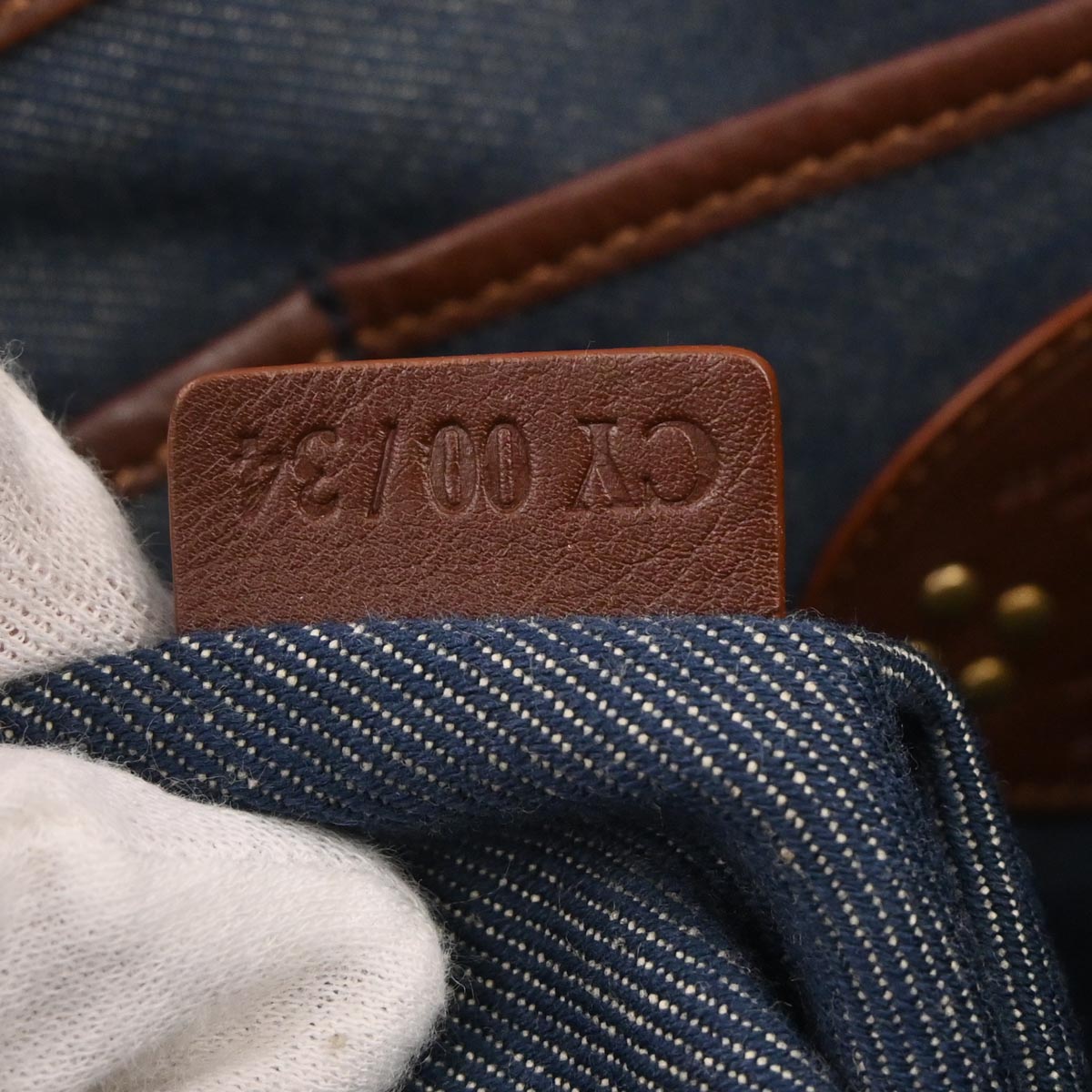 Celine * Blue Denim Macadam Shoulder Bag