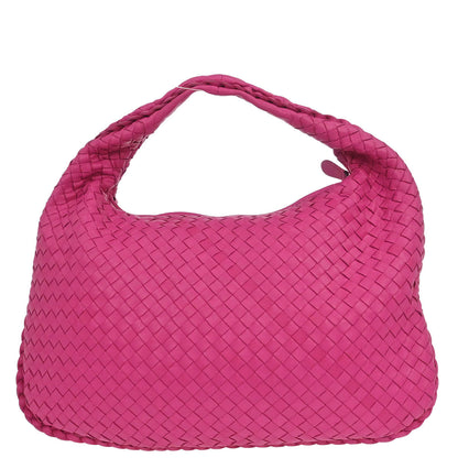 Bottega Veneta Pink Lambskin Intrecciato Hobo Handbag