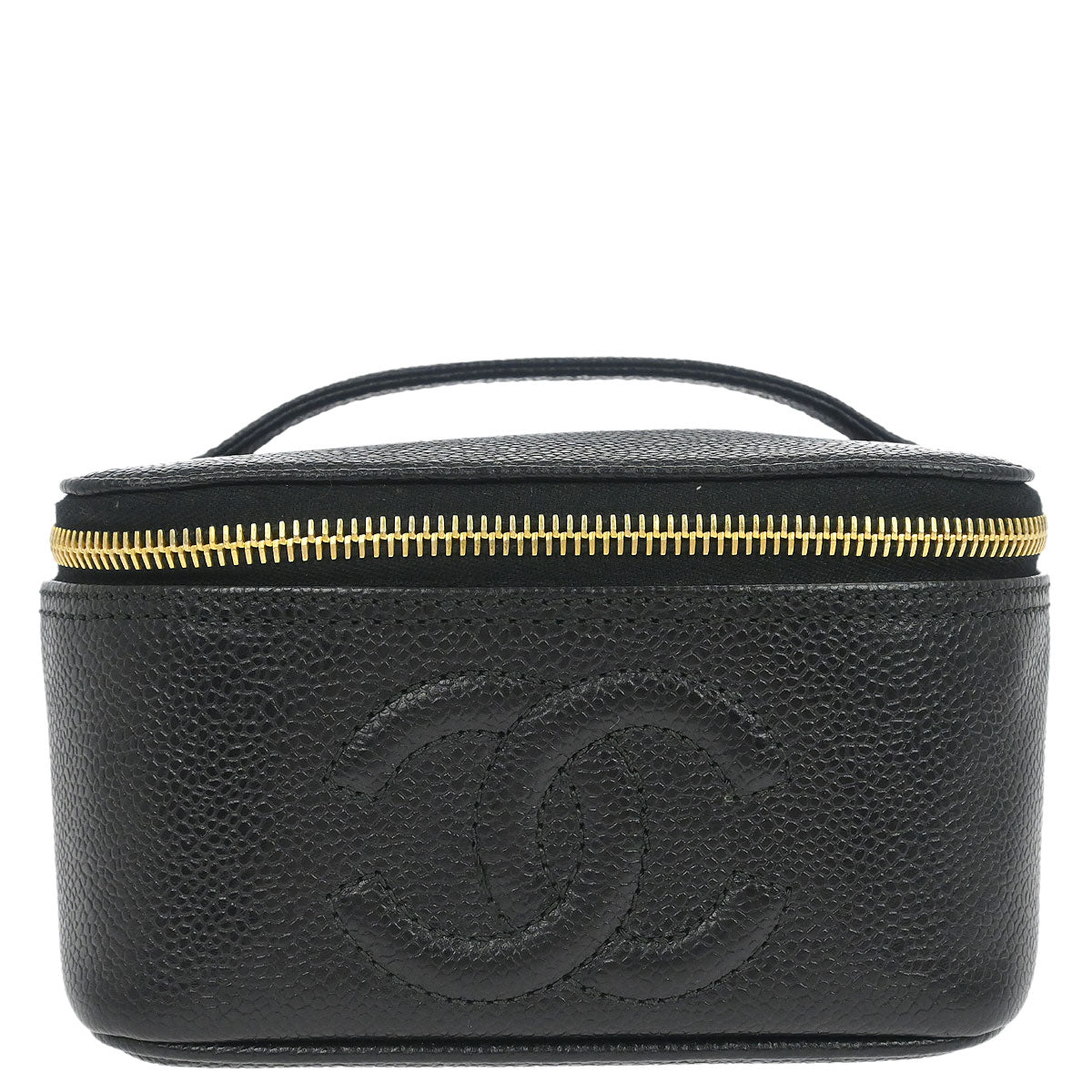 Chanel Black Caviar Skin Vanity Handbag