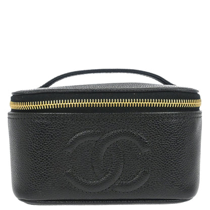 Chanel Black Caviar Skin Vanity Handbag