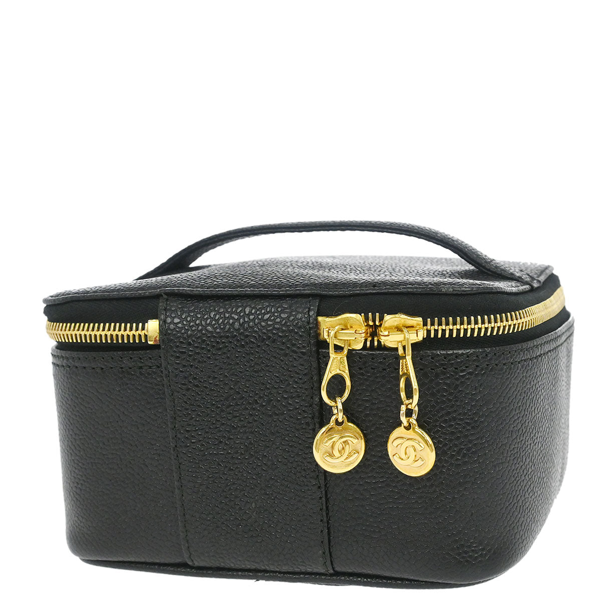 Chanel Black Caviar Skin Vanity Handbag