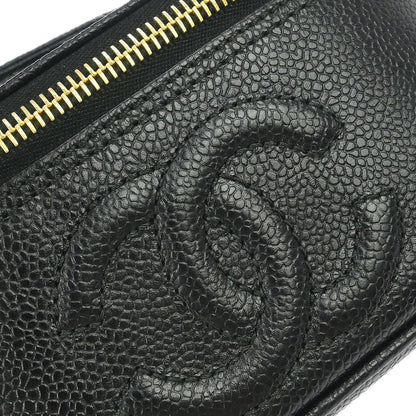 Chanel Black Caviar Skin Vanity Handbag