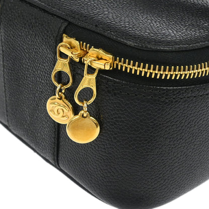 Chanel Black Caviar Skin Vanity Handbag