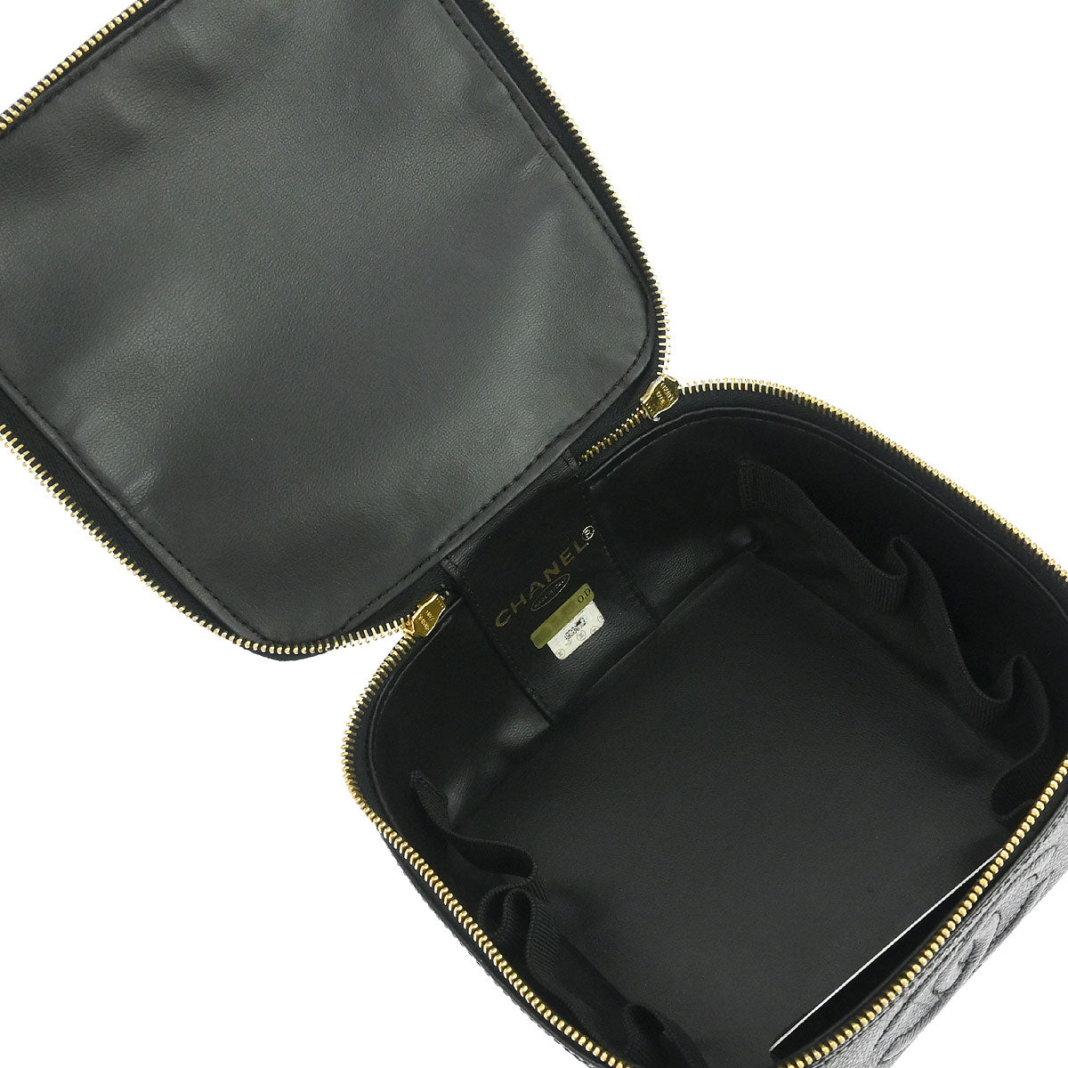 Chanel Black Caviar Skin Vanity Handbag