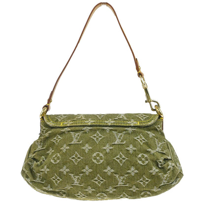 Louis Vuitton 2006 Khaki Monogram Denim Mini Pleaty Handbag M95217