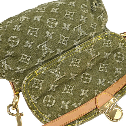 Louis Vuitton 2006 Khaki Monogram Denim Mini Pleaty Handbag M95217