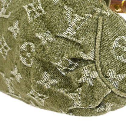 Louis Vuitton 2006 Khaki Monogram Denim Mini Pleaty Handbag M95217