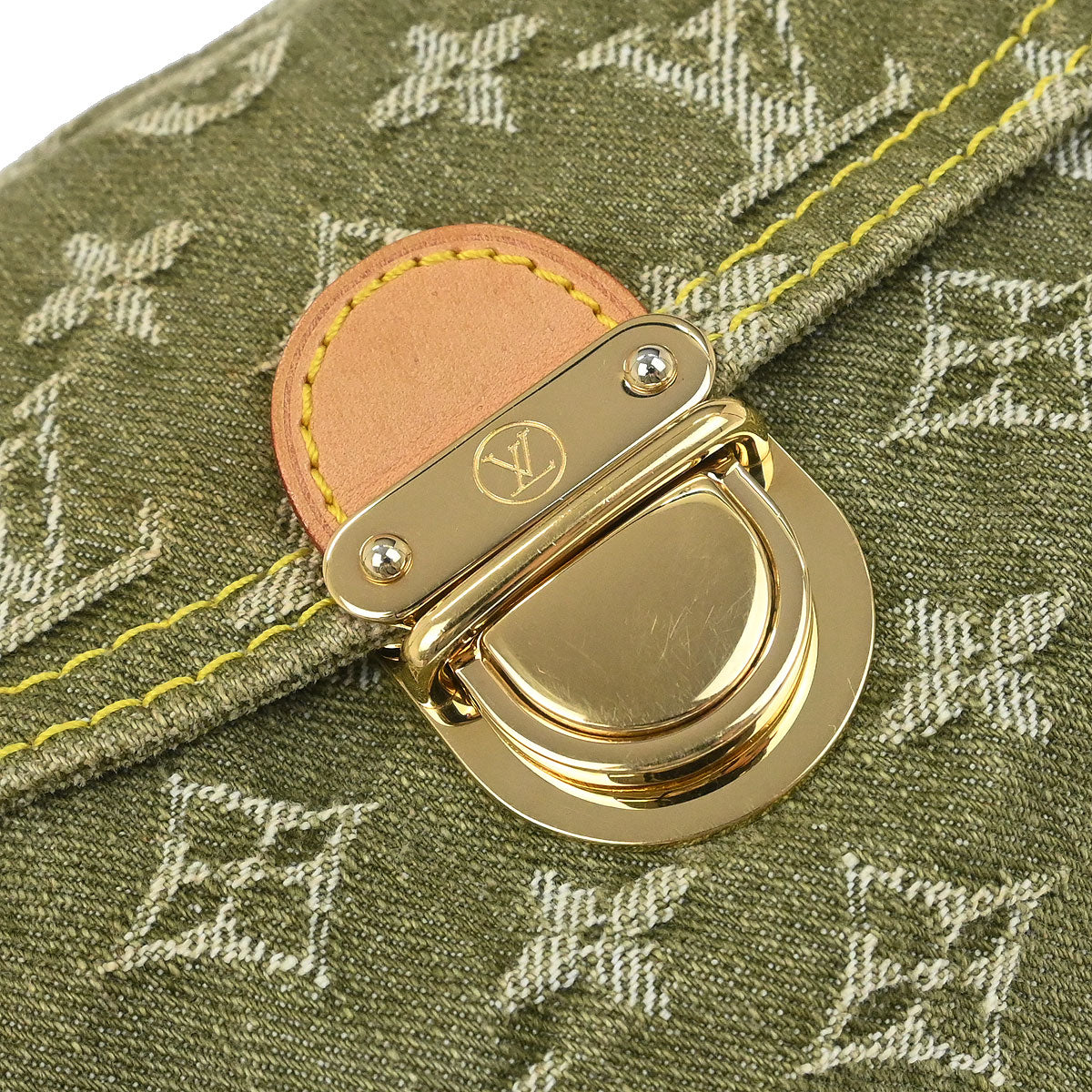 Louis Vuitton 2006 Khaki Monogram Denim Mini Pleaty Handbag M95217