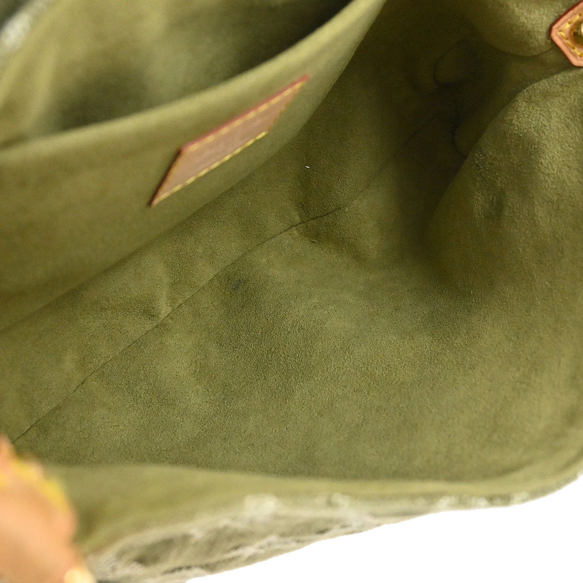 Louis Vuitton 2006 Khaki Monogram Denim Mini Pleaty Handbag M95217