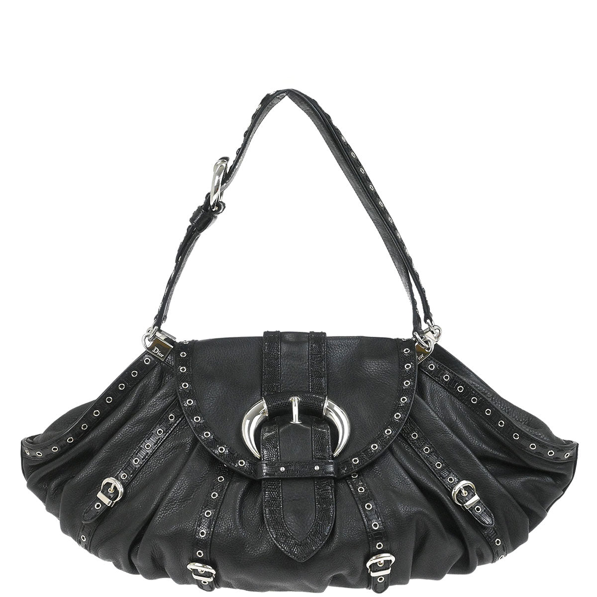 Christian Dior * Black Lizard Savane Chic Handbag