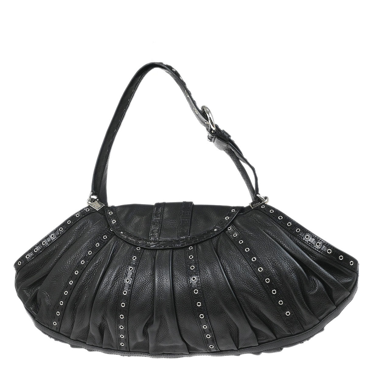 Christian Dior * Black Lizard Savane Chic Handbag