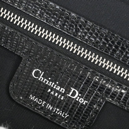 Christian Dior * Black Lizard Savane Chic Handbag