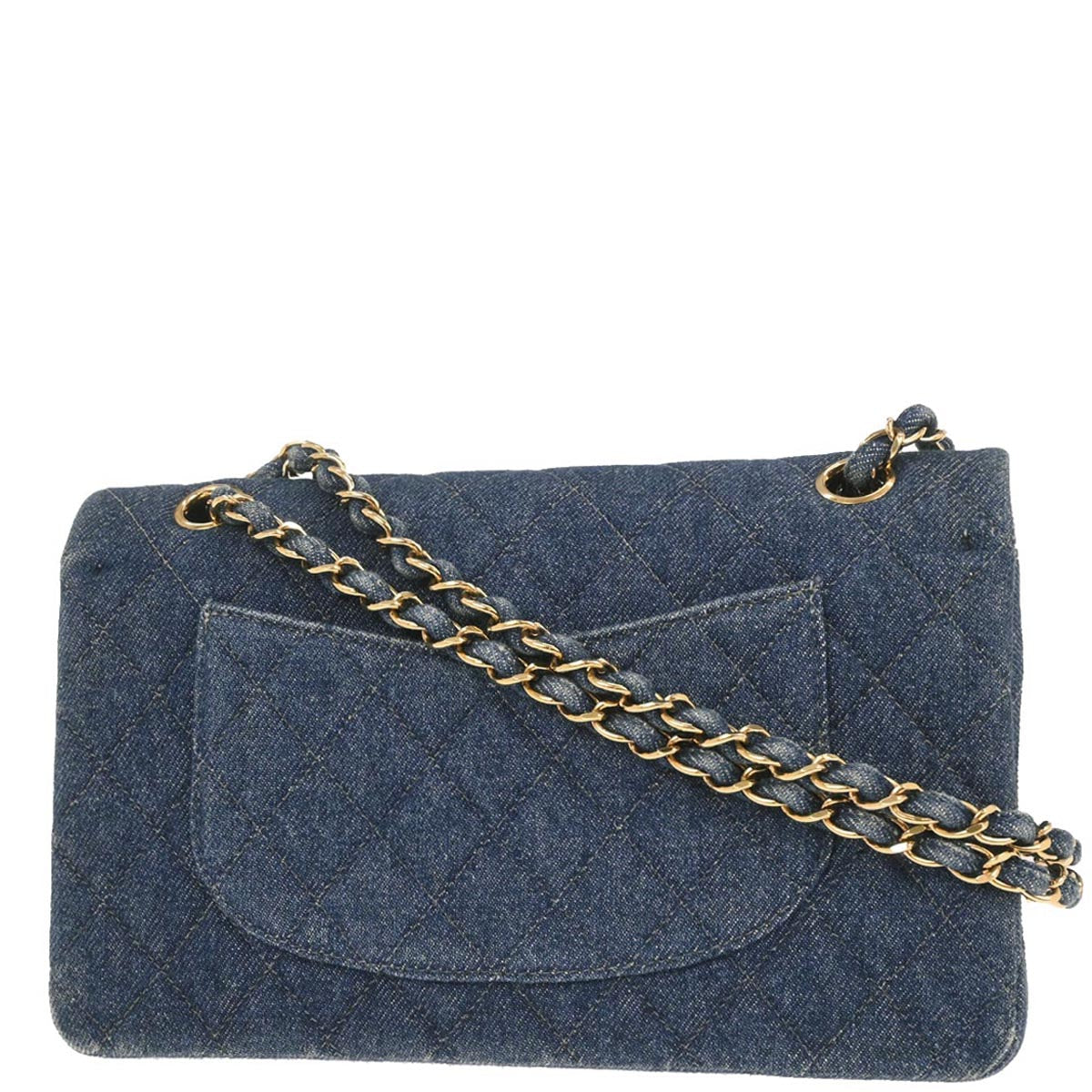 Chanel Blue Denim Medium Classic Double Flap Shoulder Bag