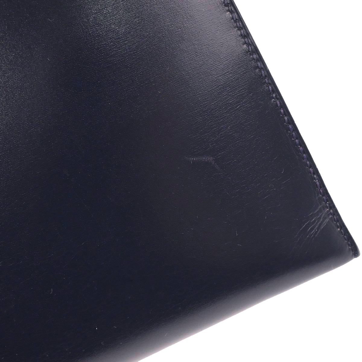 Hermes Navy Box Calf Kelly 32 Sellier 2way Shoulder Handbag