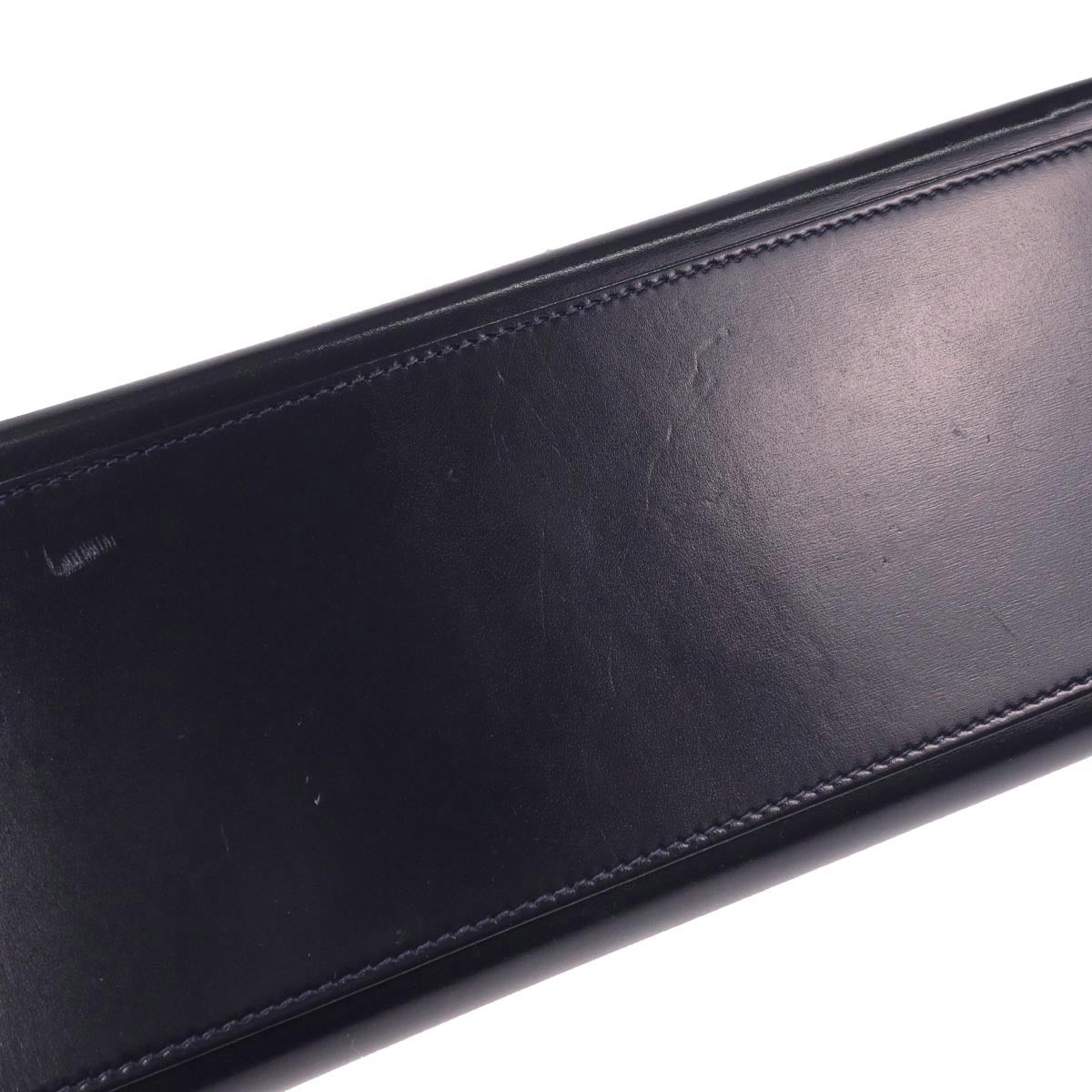 Hermes Navy Box Calf Kelly 32 Sellier 2way Shoulder Handbag