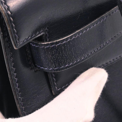 Hermes Navy Box Calf Kelly 32 Sellier 2way Shoulder Handbag
